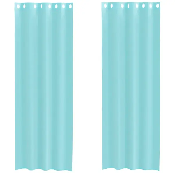 Poolläbipaistev türkiissinine voile-kardin rõngastega, 2 tk, 140 x 300 cm – 2