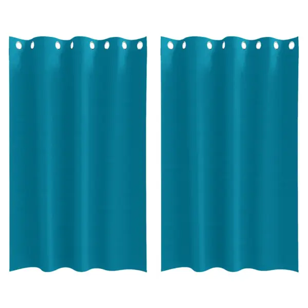 Türkiissinised pimendavad kardinad rõngastega, 2 tk, 175 x 140 cm, polüester - 2