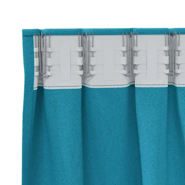 Türkiissinised tumendavad kardinad, 2 tk, 225 x 140 cm, polüester - 5