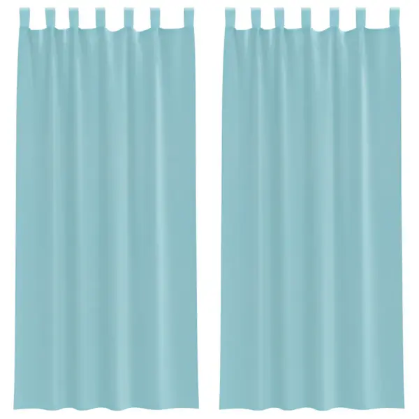 Poolläbipaistvad voalekardinad vardataskuga, 2 tk, türkiissinine, 140 x 245 cm – 2