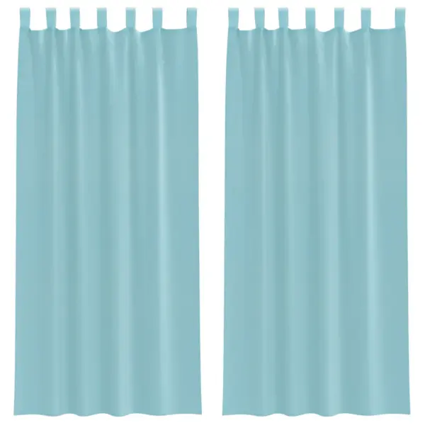 Poolläbipaistvad voile kardinad vardataskuga, 2 tk, türkiissinine, 140 x 225 cm – 2