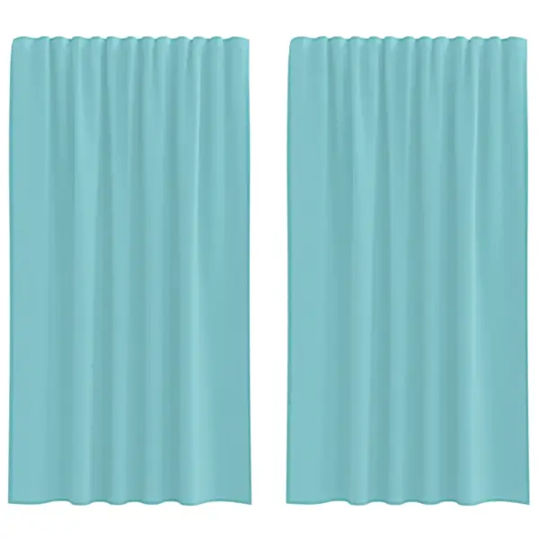 Poolläbipaistvad türkiissinised voile-kardinad vardataskuga, 2 tk, 140 x 175 cm – 2