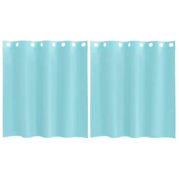 Poolläbipaistvad türkiissinised voile-kardinad rõngastega, 2 tk, 140 x 140 cm – 2