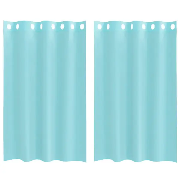 Poolläbipaistvad voile kardinad rõngastega, türkiissinine, 2 tk, 140 x 175 cm – 2