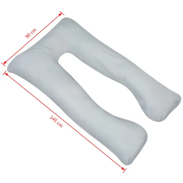 U-kujuline rasedus- ja imetamispadi, hall, 90 x 145 cm – 4