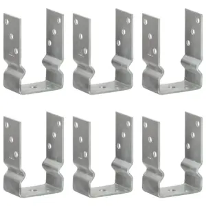 U-kujulised maavaiad 6 tk, hõbedane kuumtsingitud teras, 9 x 6 x 15 cm