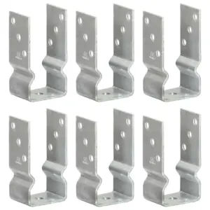 U-kujulised postiankrud eelpuuritud aukudega, 6 tk, kuumtsingitud teras, 7 x 6 x 15 cm