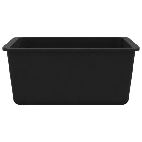 Ühepoolne must graniit köögivalamu aluskinnitusega, 420 x 460 mm – 6