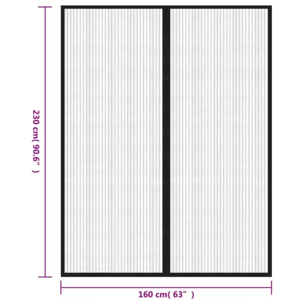 Isesulguv ukse putukavõrk magnetplokkidega, 2 tk, must, 230 x 160 cm – 8