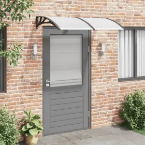 Ukse varikatus polükarbonaadist, must, 150 x 100 cm