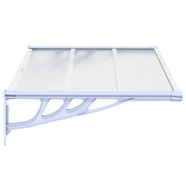 Uksevarikatus esiuksele, hall ja läbipaistev polükarbonaat, alumiiniumraam, 122 x 90 cm – 4