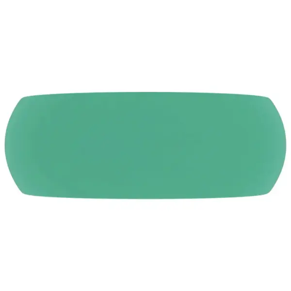 Kapipealne ümar keraamiline valamu, matt heleroheline, 40 x 15 cm – 3