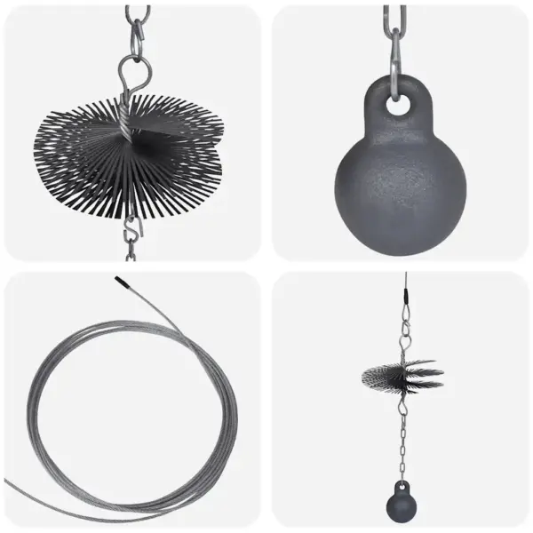 Ümar korstnapuhastushari palliga, terastraat 15 m, 15 cm – 3