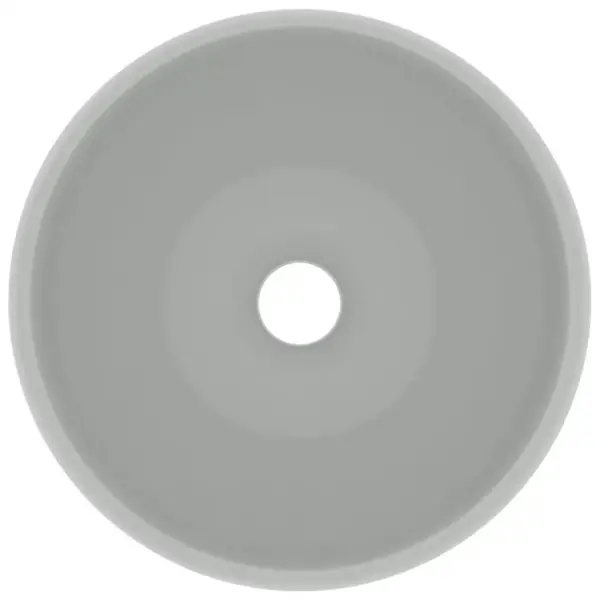 Ümar keraamiline kapipealne valamu, matt helehall, 40 x 15 cm – 4