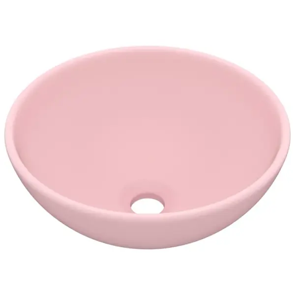 Ümar mattroosa keraamiline kapipealne valamu, 32,5 x 14 cm – 2