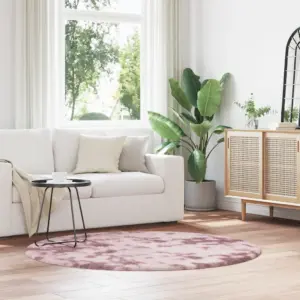 Ümar kõrge narmaga Shaggy vaip NAVARRA, tolmune roosa, 160 x 160 cm