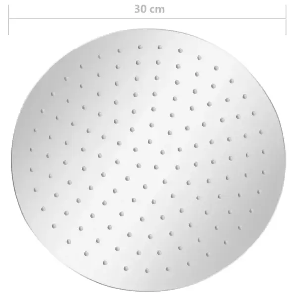Ümar vihmadušiotsik, 30 cm, peegelviimistlusega roostevaba teras 304, katlakivivastaste düüsidega – 7