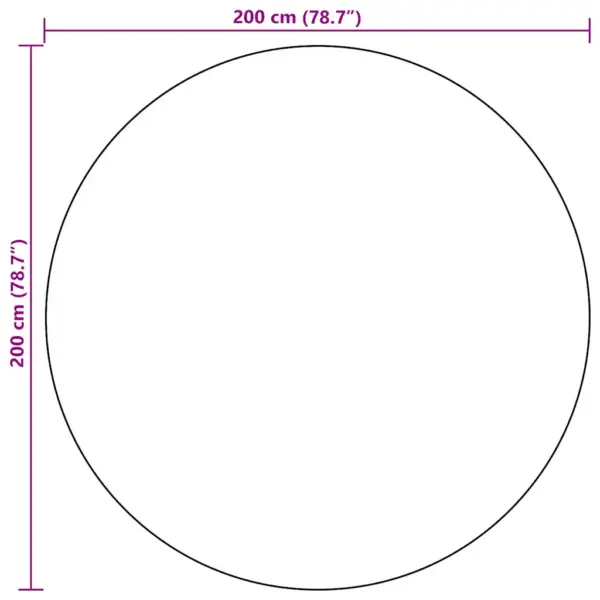 Ümberpööratav õuevaip ARAKIL, valge-must jacquard, Ø 200 cm, polüpropüleen – 7