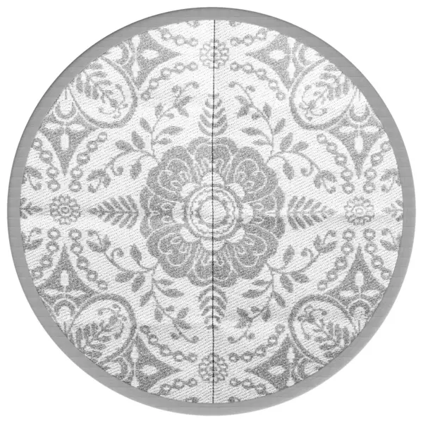 Ümberpööratav õuevaip ARAKIL, helehall jacquard, Ø 120 cm, polüpropüleen – 2