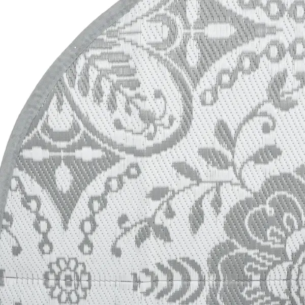 Ümberpööratav õuevaip ARAKIL, helehall jacquard, Ø 120 cm, polüpropüleen – 4