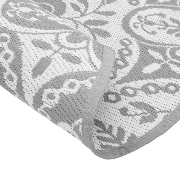 Ümberpööratav õuevaip ARAKIL, helehall jacquard, Ø 120 cm, polüpropüleen – 5