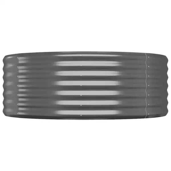 Ümmargune aia taimelava galvaniseeritud terasest, antratsiithall, 100 x 100 x 36 cm – 3