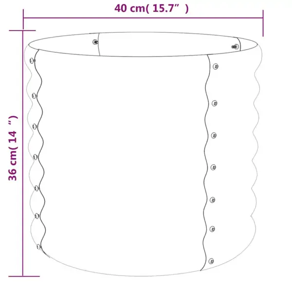 Ümmargune aia taimekast, galvaniseeritud teras, antratsiithall, 40 x 36 cm - 4