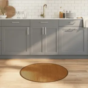 Ümmargune bambusvaip libisemiskindla põhjaga, pruun, 80 cm