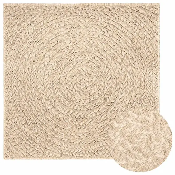 Ümmargune beež sise- ja õuevaip ZIZUR, džuudiviimistlusega, 240 x 240 cm – 3