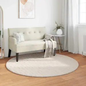 Ümmargune vaip SIROLO, libisemisvastane, beež polüester, Ø 120 cm