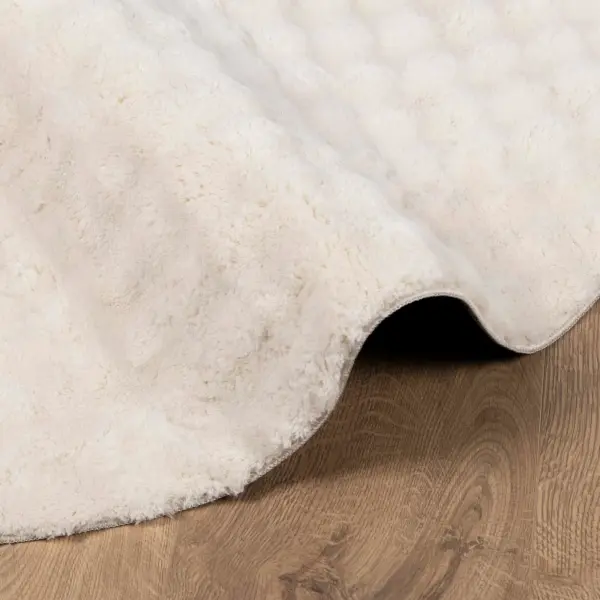 Ümmargune vaip SIROLO, libisemisvastane, beež polüester, Ø 120 cm - 5
