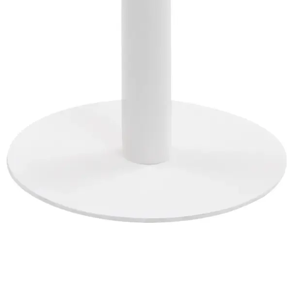 Ümmargune bistroolaud kahele, helepruun MDF lauaplaat, valge terasjalg, diameeter 80 cm – 3