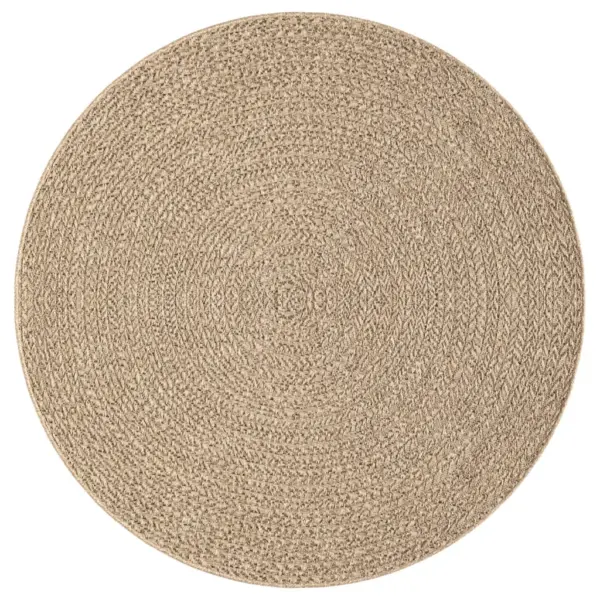 Ümmargune džuudimustriga vaip ZIZUR, pruun, sise- ja õueruumidesse, PP, Ø 200 cm – 3