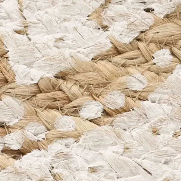 Ümmargune punutud džuudist vaip Mandala mustriga, 240 cm, pruun-valge – 3