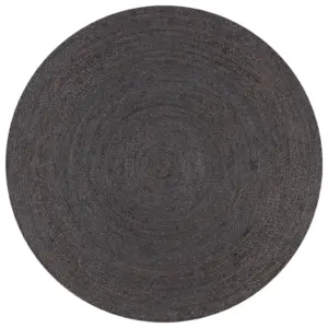 Ümmargune käsitsi valmistatud džuutvaip, tumehall, 120 cm