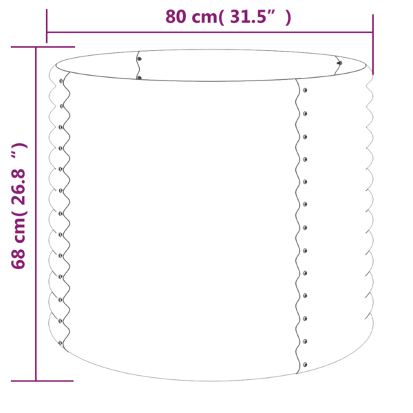 Ümmargune aia taimekast galvaniseeritud terasest, hall, 80 x 68 cm – 4
