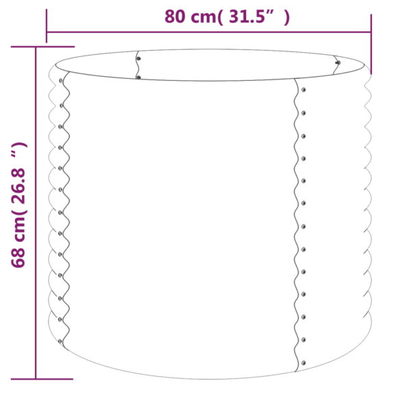 Ümmargune aia taimekast galvaniseeritud terasest, hõbedane, 80 x 68 cm – 4