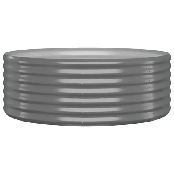 Ümmargune aia taimelava galvaniseeritud terasest, hall, 100 x 100 x 36 cm – 2