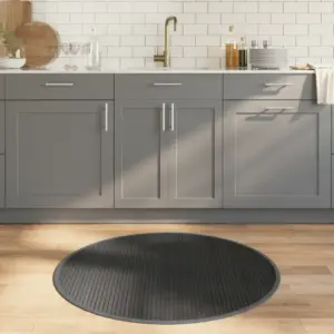 Ümmargune hall bambusvaip libisemiskindla põhjaga, 100 cm