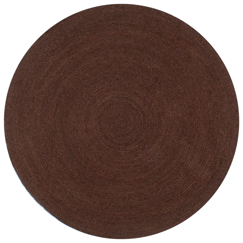 Ümmargune käsitsi valmistatud džuutvaip, pruun, 150 cm
