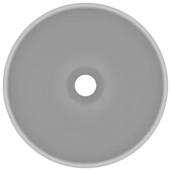 Ümmargune keraamiline valamu kapi peale, matt helehall, 32,5 x 14 cm – 3