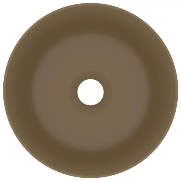 Ümmargune keraamiline kapipealne valamu, matt kreemjas, 40 x 15 cm – 3