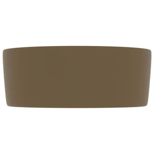 Ümmargune keraamiline kapipealne valamu, matt kreemjas, 40 x 15 cm – 4