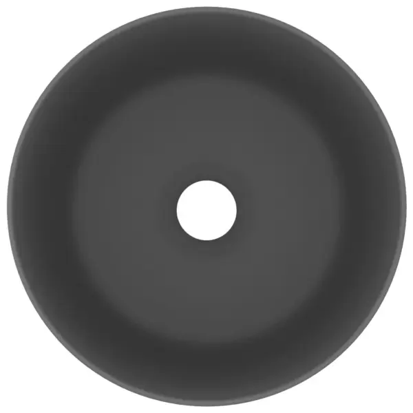 Ümmargune keraamiline kapipealne valamu, matt tumehall, 40 x 15 cm – 3