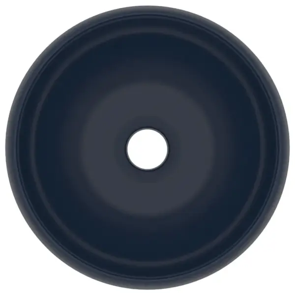 Ümmargune keraamiline valamu, matt tumesinine, kapi peale, 40 x 15 cm – 4