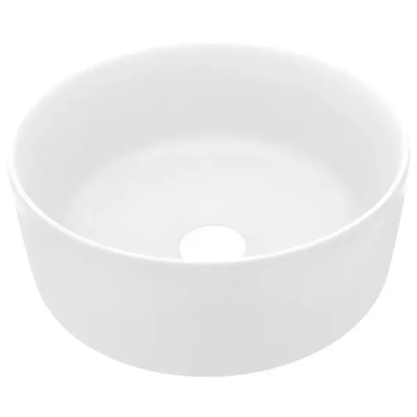 Ümmargune keraamiline kapi peale valamu, matt valge, 40 x 40 x 15 cm – 2