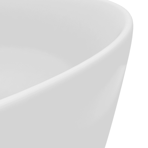 Ümmargune keraamiline kapi peale valamu, matt valge, 40 x 40 x 15 cm – 5