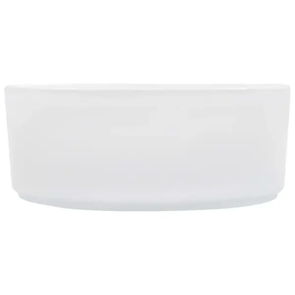 Valge ümmargune keraamiline kapi peale valamu teemantdisainiga, 36 x 14 cm – 4