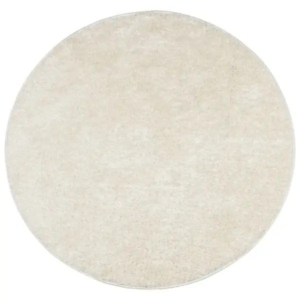 Ümmargune kõrge karvaga vaip ISTAN, kreemjas, Ø 160 cm – 2