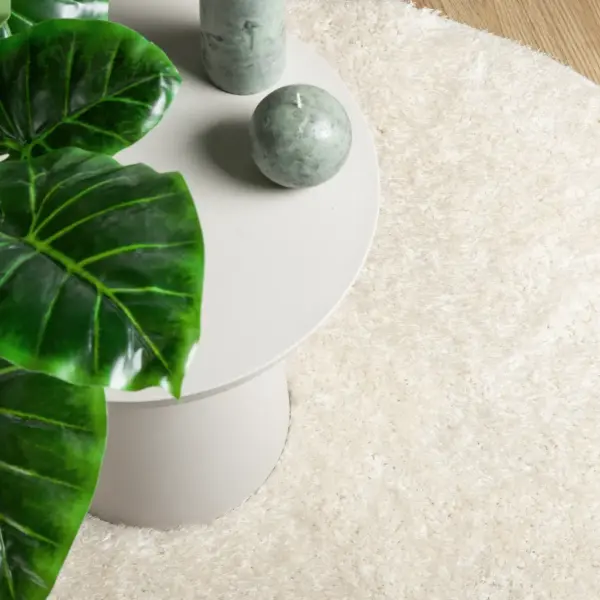 Ümmargune kõrge karvaga vaip ISTAN, kreemjas, Ø 160 cm – 7